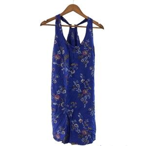OLD NAVY Floral Blue Dress Womens Medium